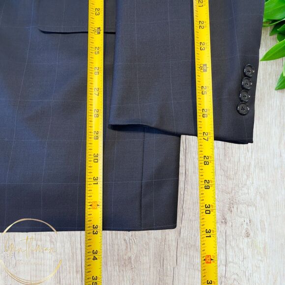 BILL BLASS Mens Blazer Sport Coat 3 Button Jacket 50L Blue Navy 100% WOOL Suits - Picture 6 of 10